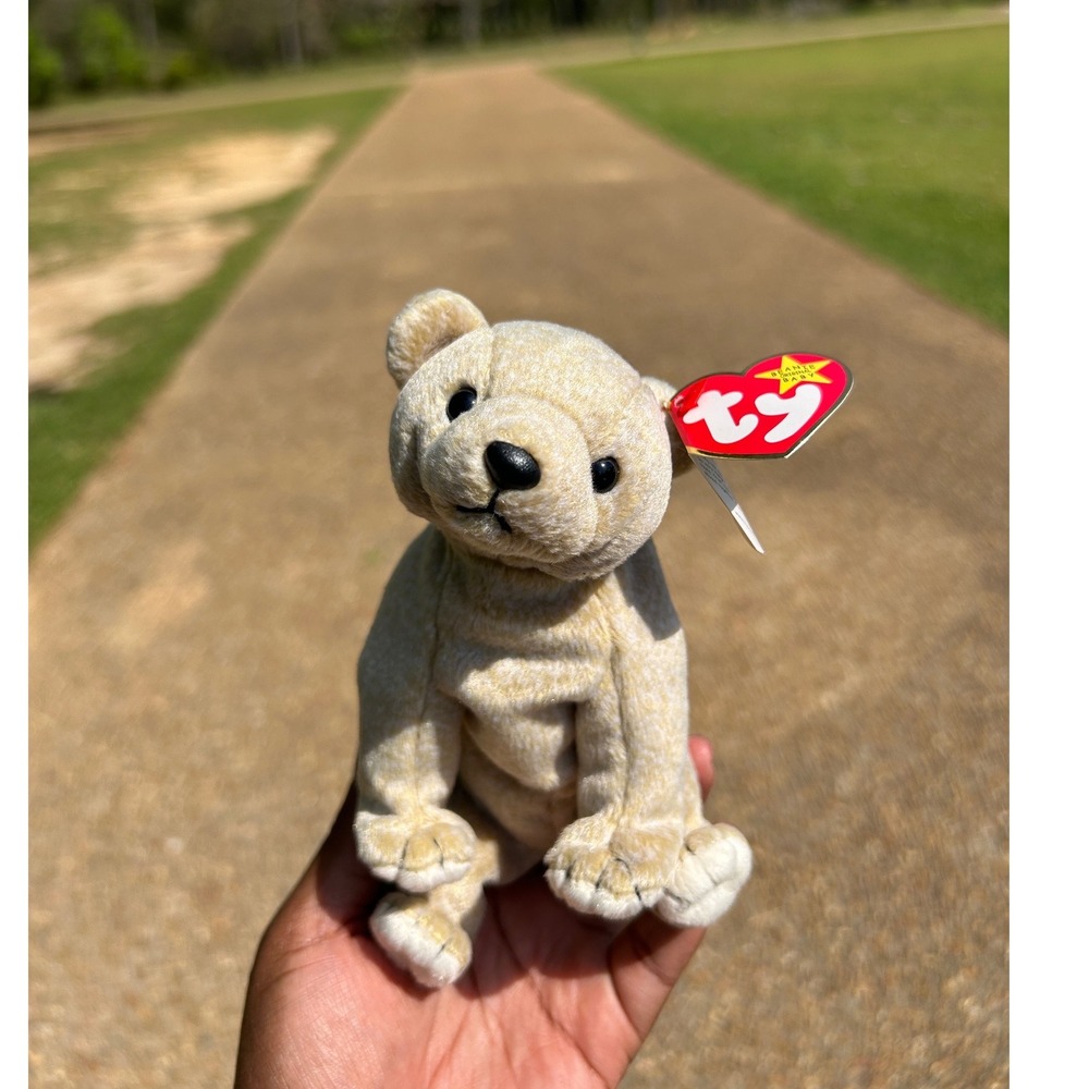 Ty Beanie Babies Kids OS Tan Almond the Bear 1999‎ Plush Toy